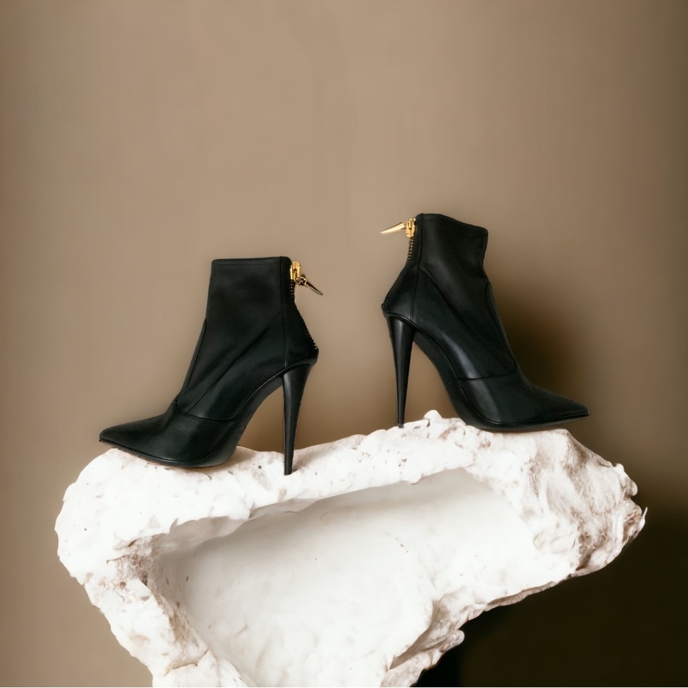 Nib Giuseppe Zanotti Leather Pointed Toe Boots Si… - image 2